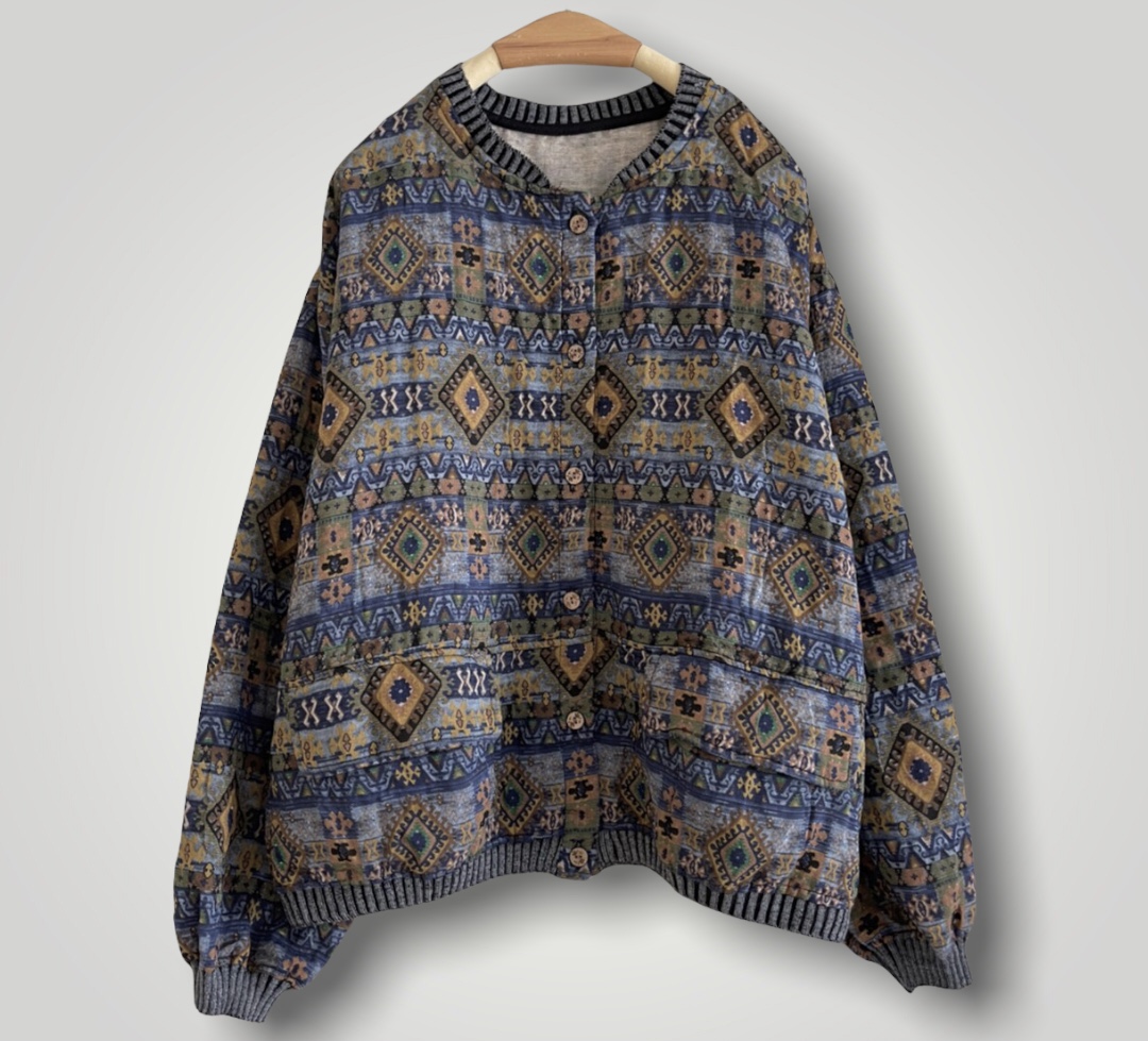 เสื้อ/เสื้อคลุมผ้าฝ้ายแต่งกระเป๋า