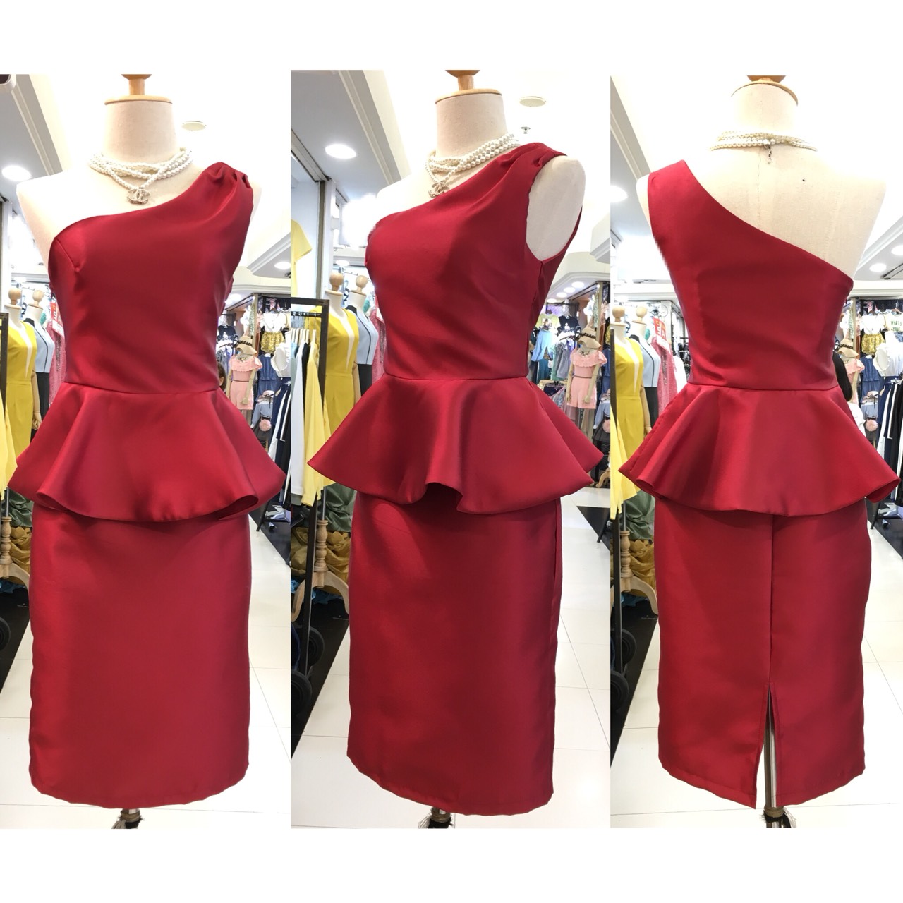 ชุดเพื่อนเจ้าสาว ชุดราตรีสั้น Senna - One shoulder top & pencil skirt