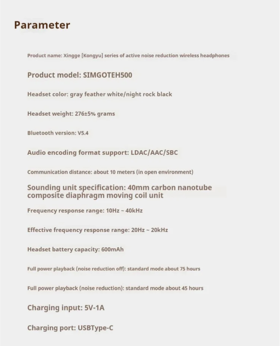 Simgot EH500 หูฟังไฮไฟเกมมิ่งเฮดโฟนไร้สาย รองรับบลูทูธ 5.4, LDAC, Dual Hi-Res ประกันศูนย์ไทย