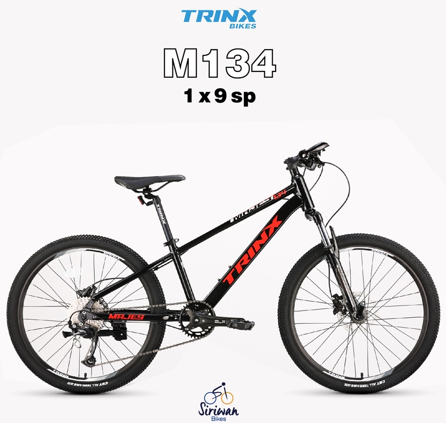 จักรยานเสือภูเขา TRINX M134 เกียร์ SHIMANO 9 สปีด โช้คหน้า ชุดดิสเบรคน้ำมัน Shimano เฟรมอลูมิเนียม ล้อ 24 นิ้ว TRINX MY2024 สำหรับเด็กโต