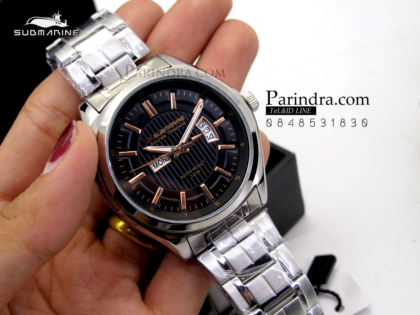 นาฬิกา US submarine รุ่น J100MDD ของแท้ 100% ตัว Accuratc Timcpiece หน้าปัดสีดำ