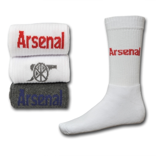 ถุงเท้า อาร์เซนอล ของแท้ 100% Arsenal FC Sports 3pk Socks 1 แพ็ค มี 3 ชิ้น สำหรับสวมใส่ เป็นของฝาก ของขวัญ แด่คนพิเศษ