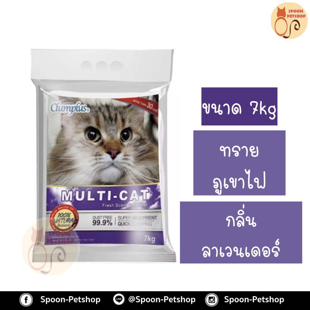 ทรายแมว Clumplus (คลัมพลัส) ทรายภูเขาไฟ Multi-Cat Fresh Cat Litter มัลติแคท 7kg ลาเวนเดอร์ ประหยัดกว่าทรายเบนโทไนต์ จับตัวเป็นก้อนดี รวดเร็ว
