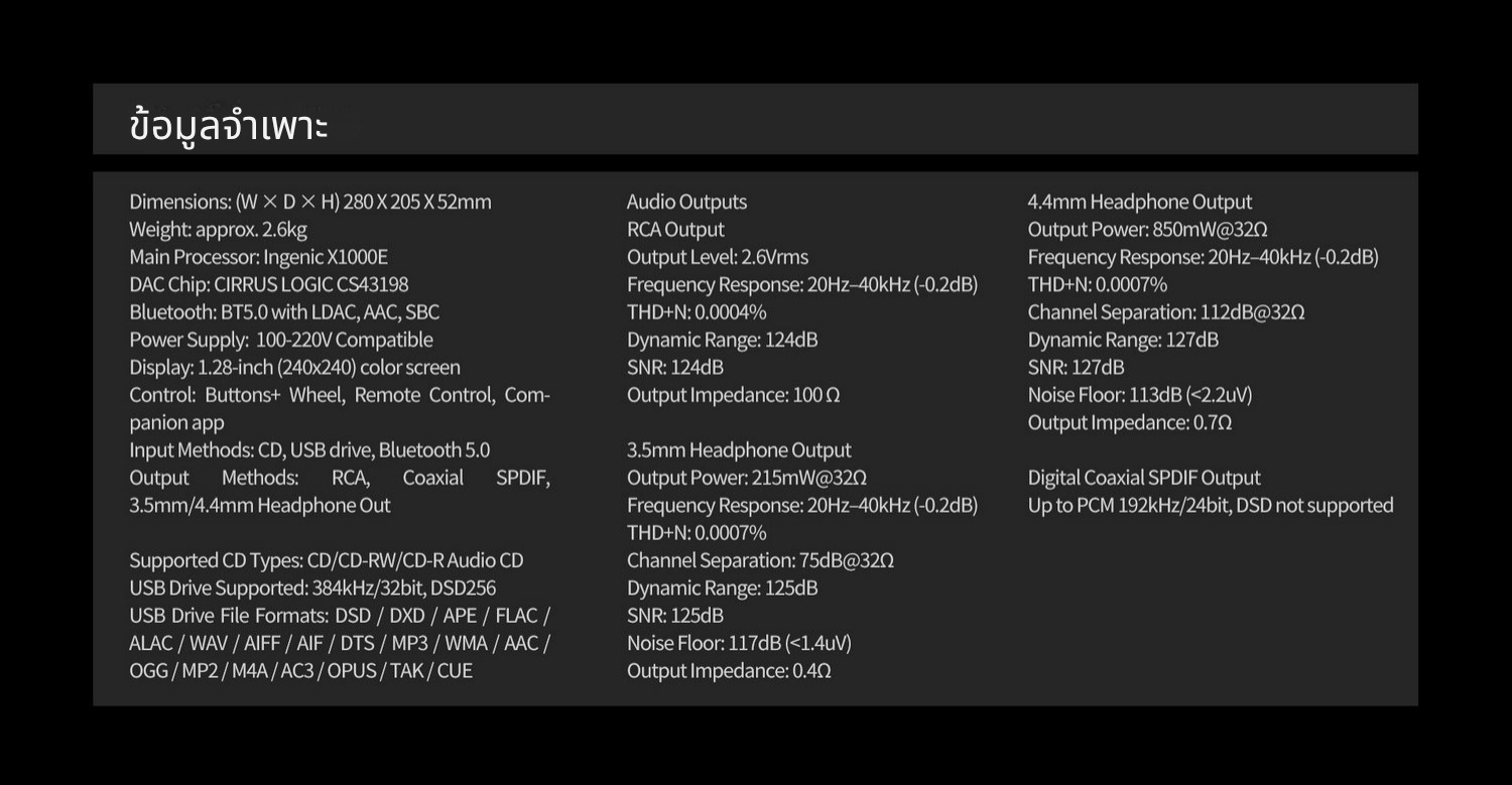 Shanling CD80II เครื่องเล่นซีดีอเนกประสงค์ DAC Cirrus CS43198 คุณภาพระดับ Hi-Fi ประกันศูนย์ไทย