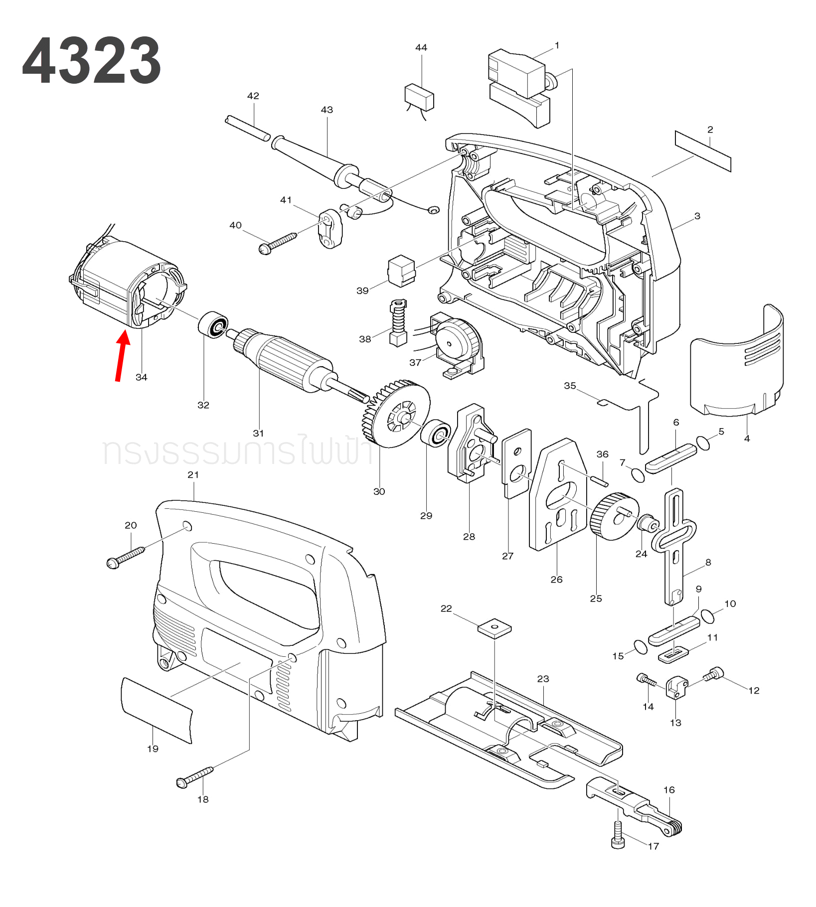 ฟิลคอยล์ จิ๊กซอว์ มากีต้า-Makita 4323 [#34], 4324 [#39] (แท้) ##