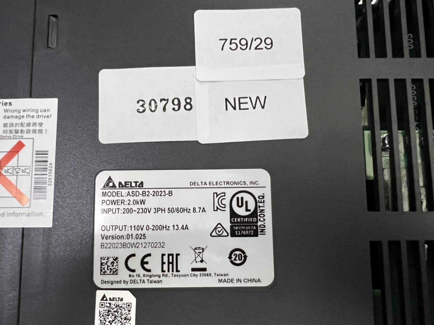 ASD-B2-2023-B SERVO DRIVE " DELTA "