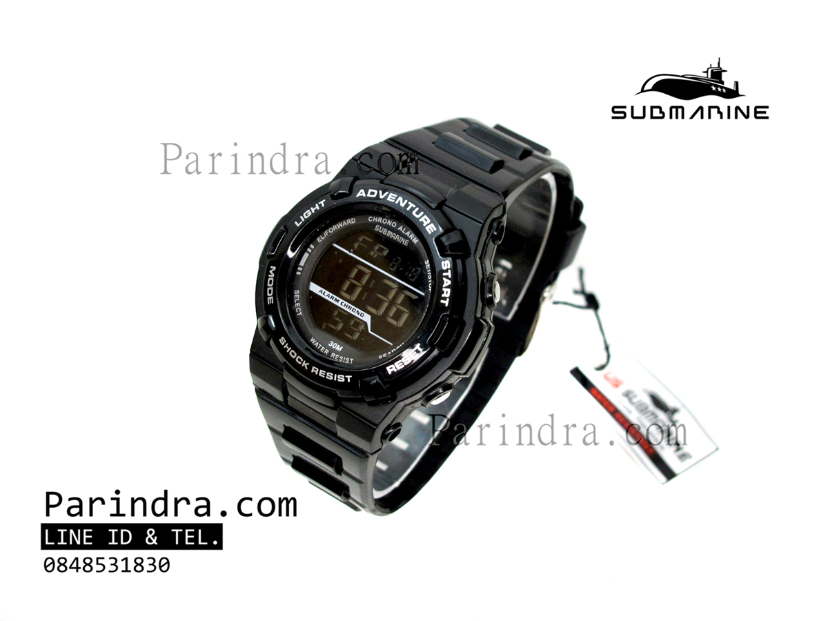 นาฬิกา US submarine รุ่น TP1322L ระบบดิจิตอล ขนาดเล็กเท่า Baby-G สีดำล้วน