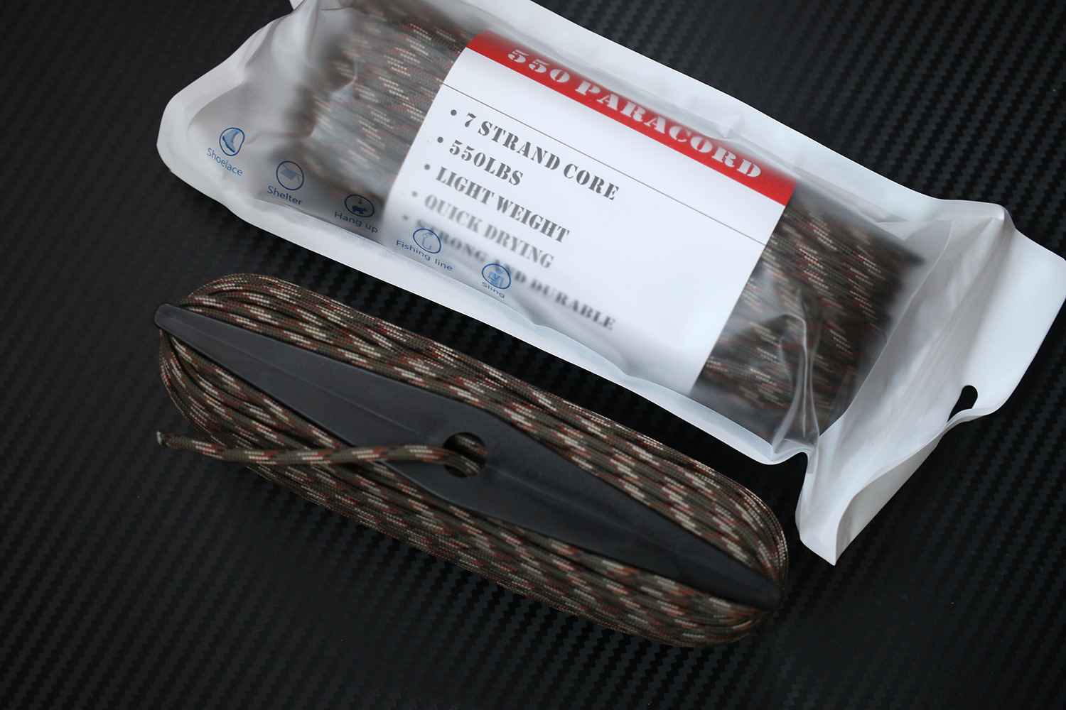 เชือกพาราคอร์ด PARACORD 550 คุณภาพสูง # OD GREEN CAMO ใช้ได้งานได้เอนกประสงค์