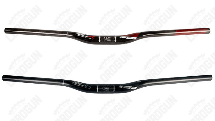 แฮนด์ยก FSA SL-K LOW RISER MTB Carbon Handlebar, สูง 18MM, กว้าง 740MM, สีดำ/แดง,และ ดำ/เทา