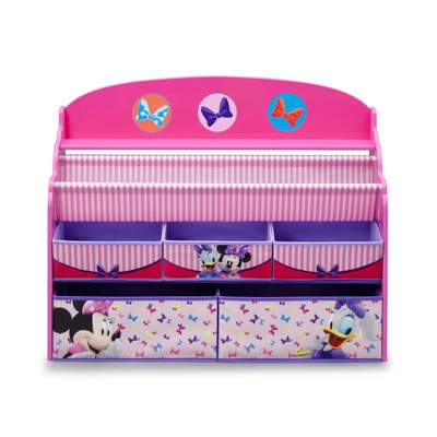 Delta Children Disney Minnie Mouse Deluxe Book & Toy Organizer (แบบใหม่ล่าสุด) ชั้นเก็บของ ชั้นวางหนังสือ ไซส์ใหญ่