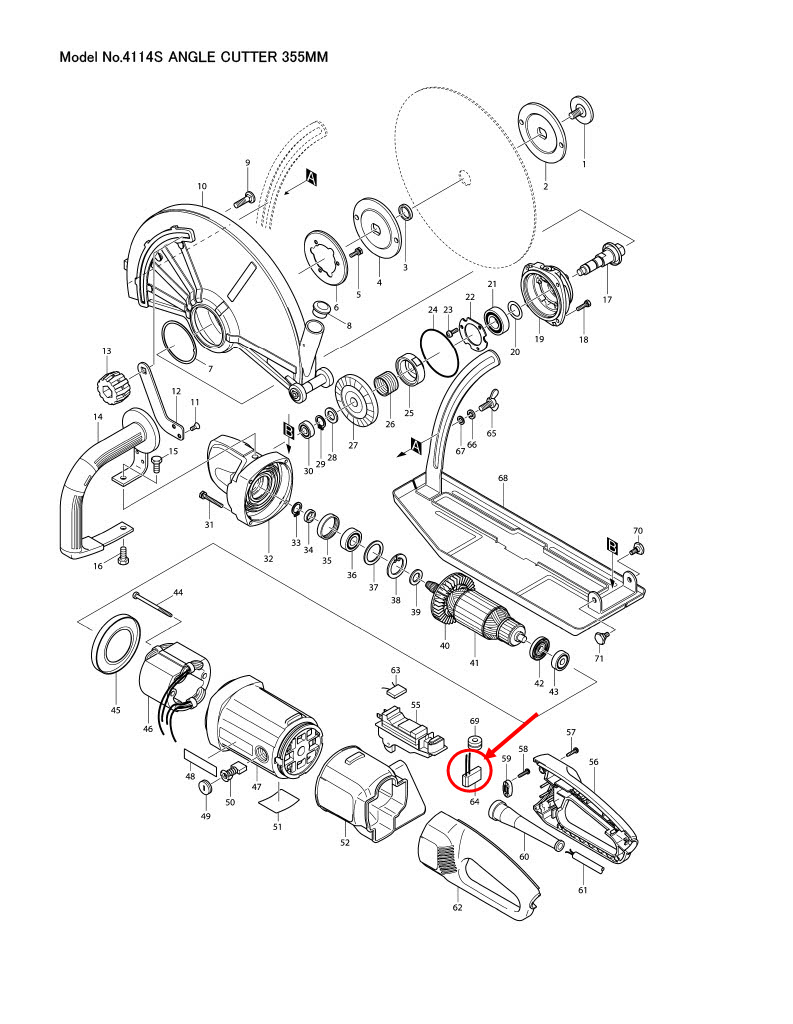 SOFT START CIRCUIT เครื่องตัดคอนกรีต มากีต้า Makita 4114S [#64] Pn.631553-4 (แท้) ##