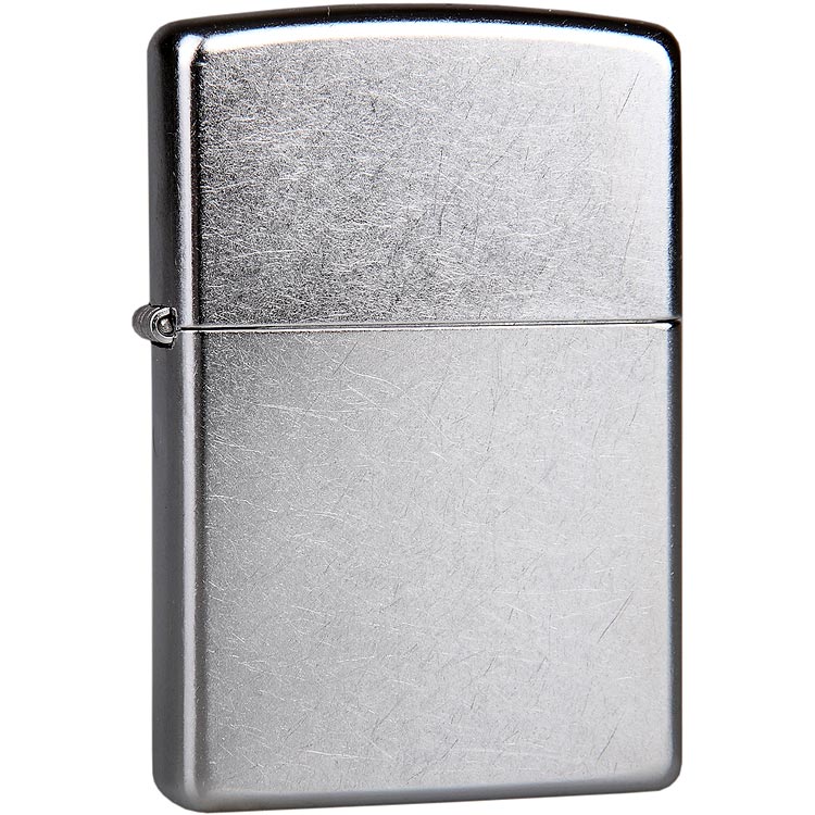 ไฟแช็ค Zippo แท้ สีเงิน Chrome ลายขีดข่วน " Zippo 207, Street Chrome " แท้นำเข้า 100%