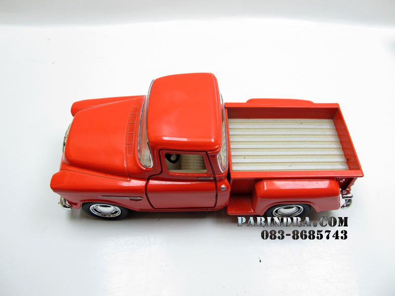 โมเดลรถเหล็กรถจำลอง CHEVROLET Chevy Stepside Pick-up 1955 สีส้ม