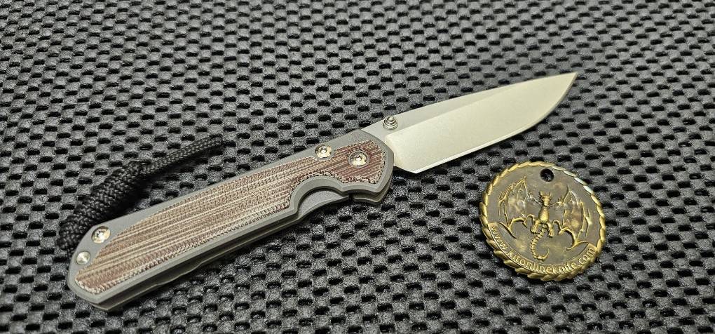 CHRIS REEVE KNIVES - SMALL SEBENZA 31 - LEFT HANDED - NATURAL CANVAS MICARTA INLAY - DROP POINT (มือซ้าย)