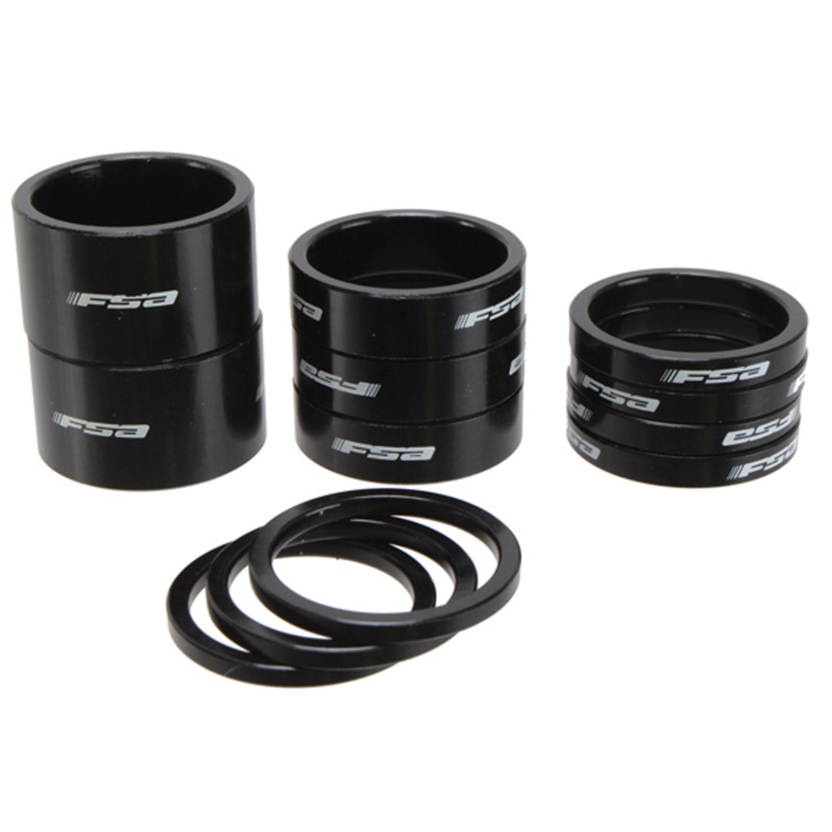 สเปเซอร์แหวนรองถ้วยคอมีเนียม FSA แหวนรองคอ , H2011, 1/8'', 5MM,10MM,20MM สีดำ(ระบุขนาดตรงหมายเหตุ)