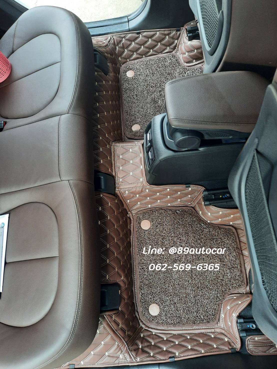 BMW X1 2020 ปูพรมVVIPด้ายคู่ สีกาแฟ + ไวนิลดักฝุ่นสีน้ำตาล