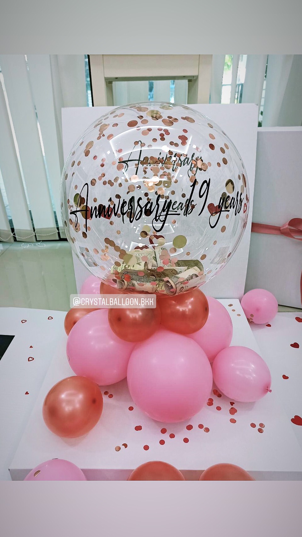 Surprise Box กล่องเซอร์ไพรส์ Anniversary ครบรอบ มอบความประทับใจให้แด่คนพิเศษ Bubble ตั้งฐาน สามารถใส่เงินได้ พร้อมตกแต่ง สามารถใส่รูปได้ 2 ใบ