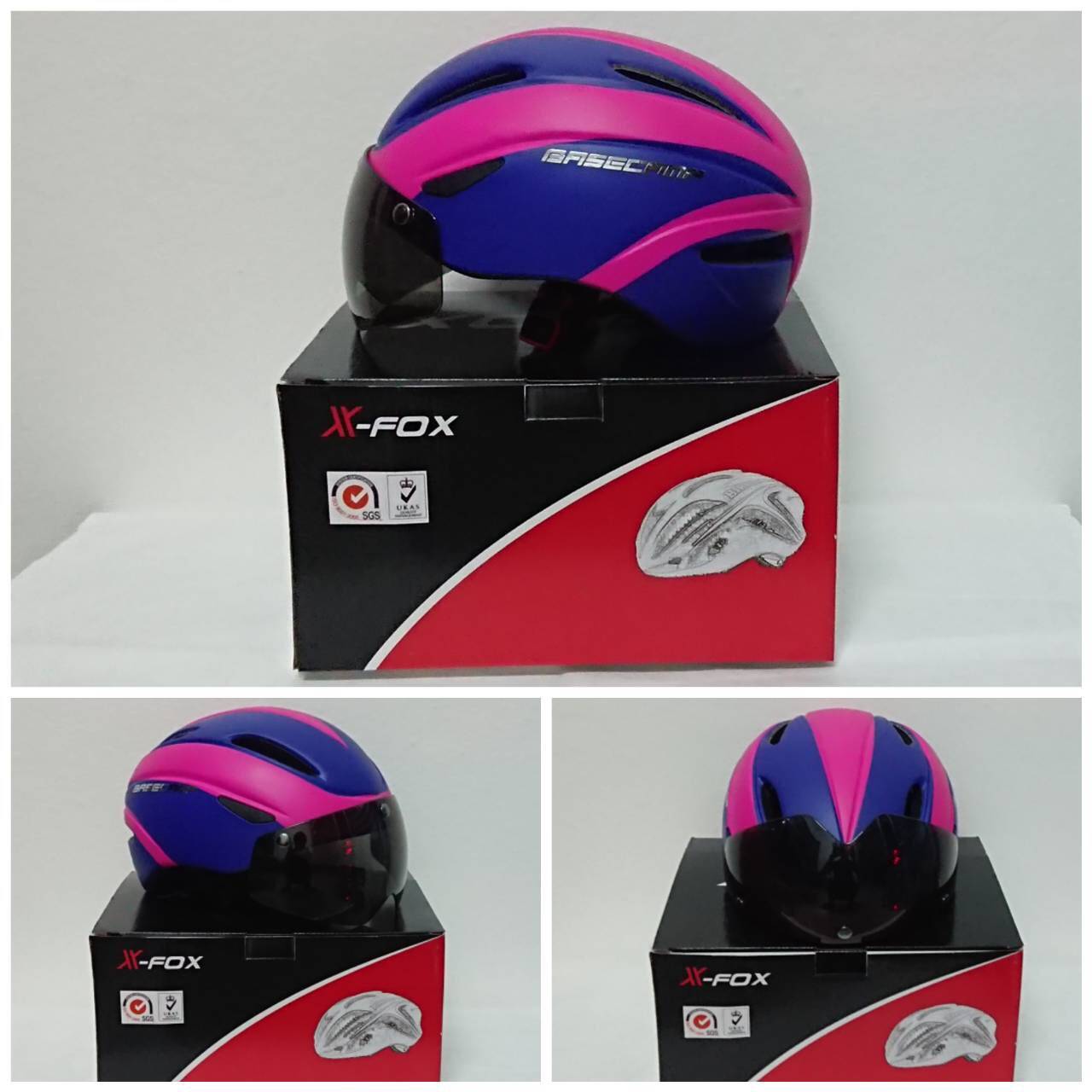 หมวกจักรยานมีแว่น X-Fox V-111 ,AERO HELMETS with goggle