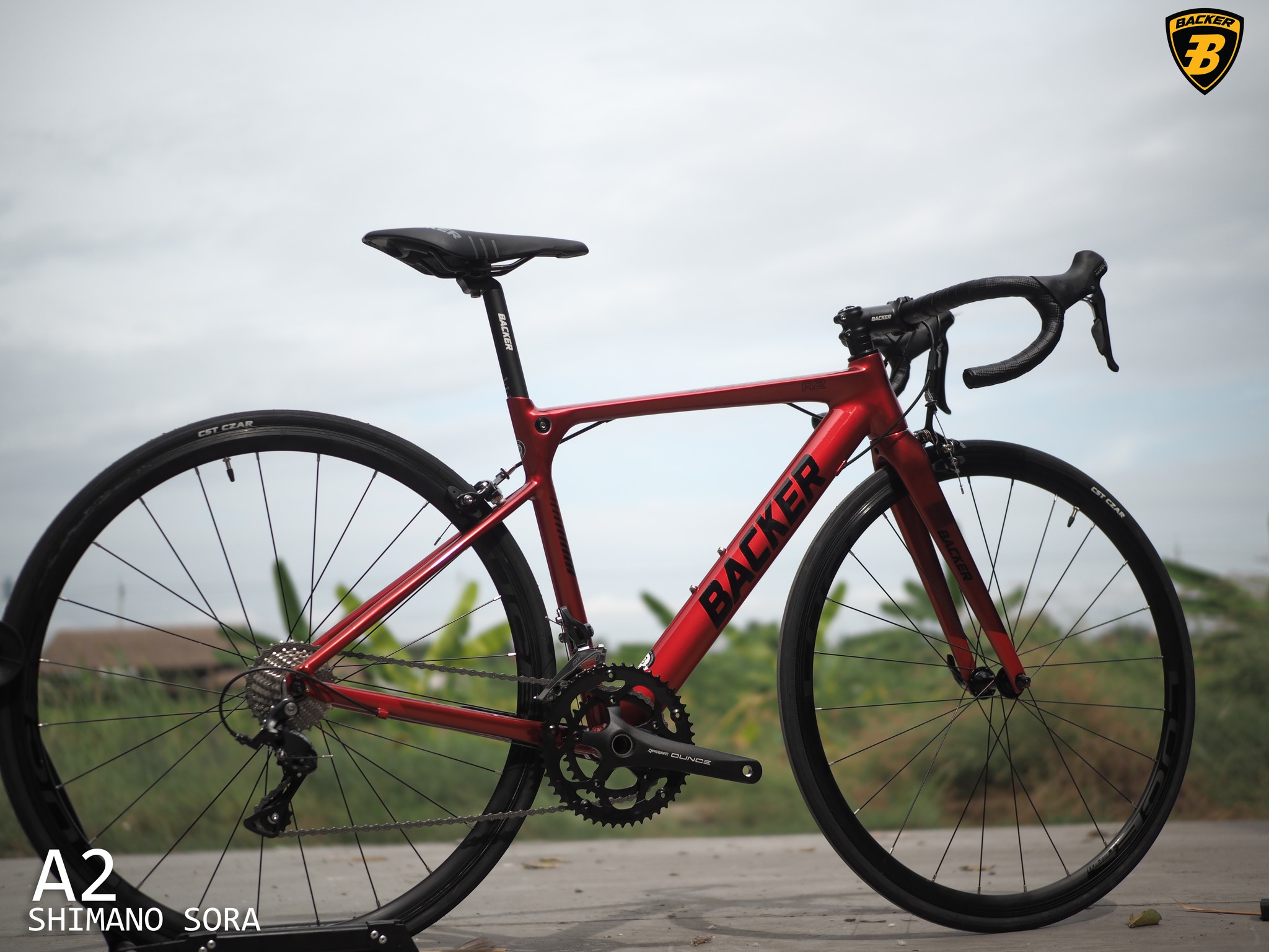 จักรยานเสือหมอบ BACKER A2 เกียร์ Shimano Sora 2*9 สปีด, เฟรมอลู ตะเกียบคาร์บอน ล้อ 700C ปี 2022