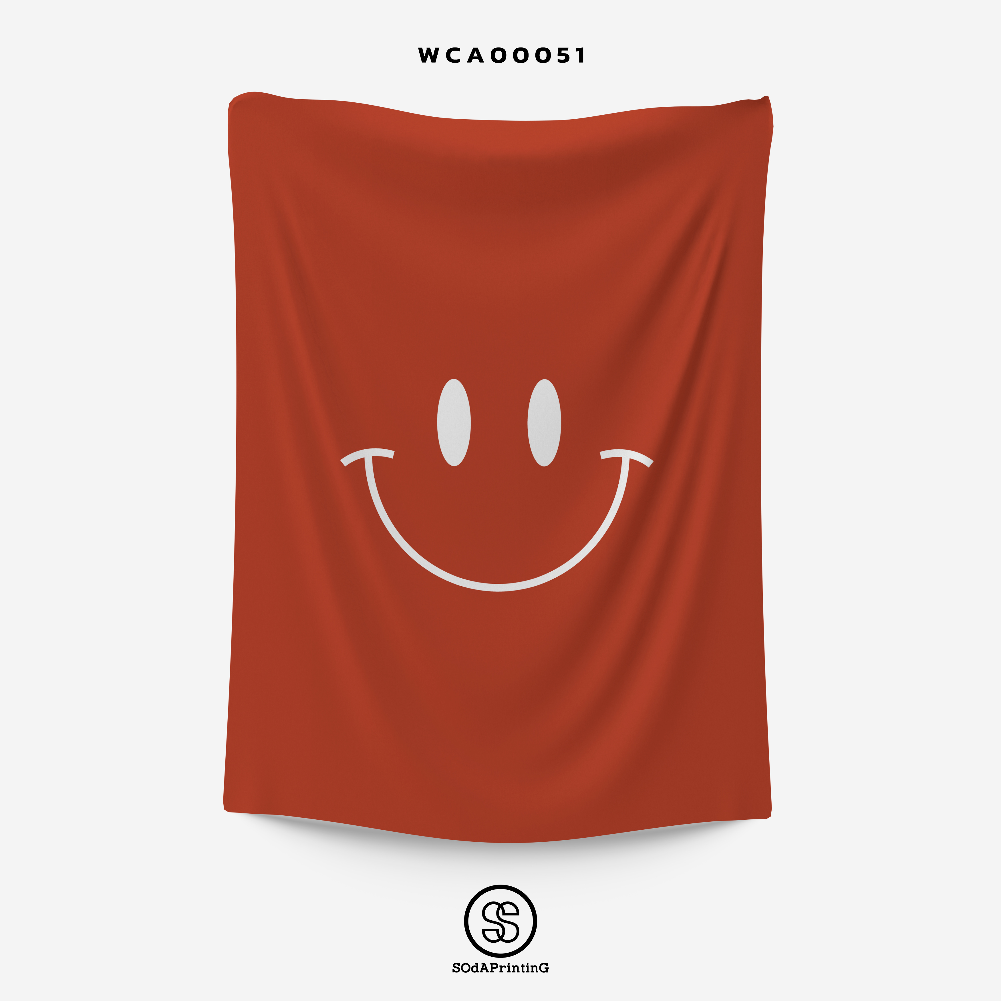 ผ้าติดผนัง ผ้าแขวนผนัง ผ้าตกแต่ง Smiley สีแดง WCA00051 #SOdAhome #WallCloth