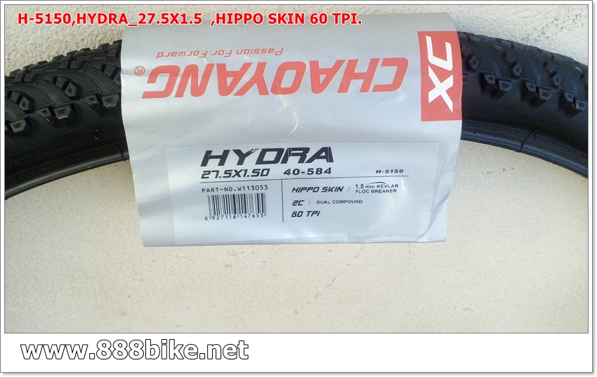 ยางนอกจักรยานเสือภูเขา CHAOYANG "HYDRA" 27.5x1.5 ขอบลวด (SHARK) H-5150 ,w113054(พัสดุธรรมดาหรือEMSเท่านั้น)