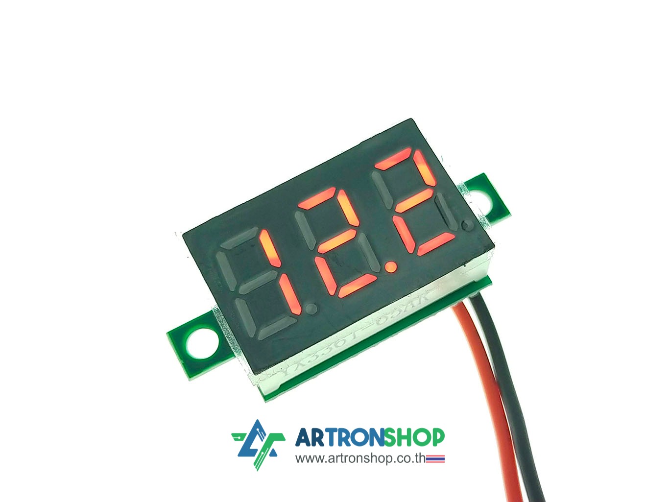 โวลต์มิเตอร์ โมดูลวัดแรงดัน 4.5-30V สีแดง Mini LED Panel Voltage Meter