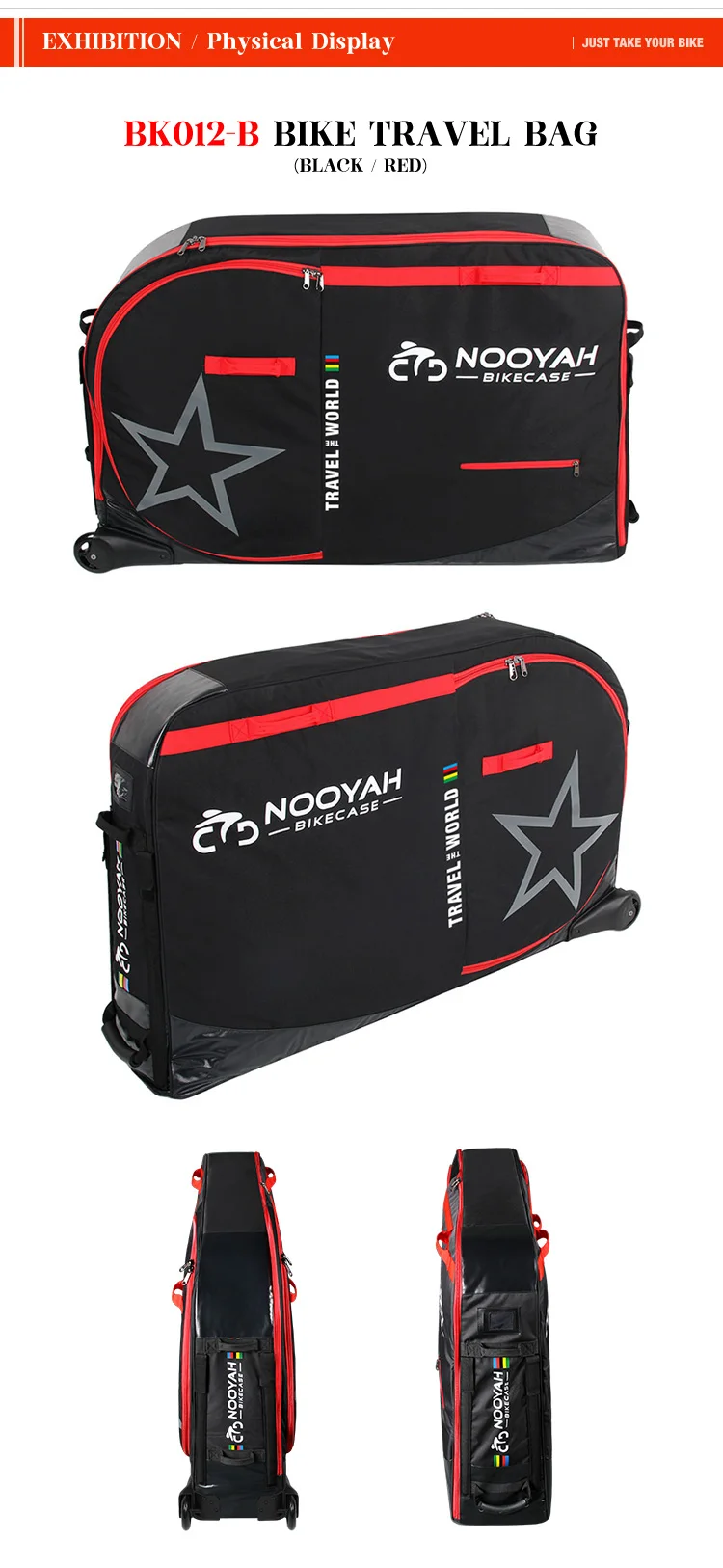 NOOYAH BK012 กระเป๋าจักรยานเดินทาง ป้องกันครบ 8 จุด | รองรับทุกประเภท