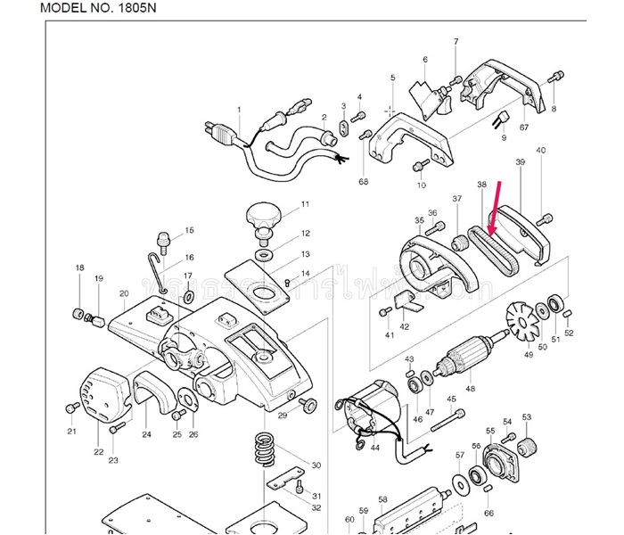สายพาน กบไฟฟ้า Makita มากีต้า รุ่น 1804N, 1805N (ใช้ขนาดเดียวกัน)