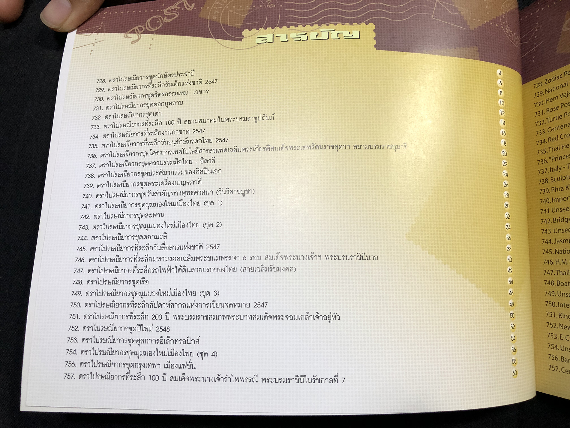 สมุดตราไปรษณียากรไทย ประจำปี 2547