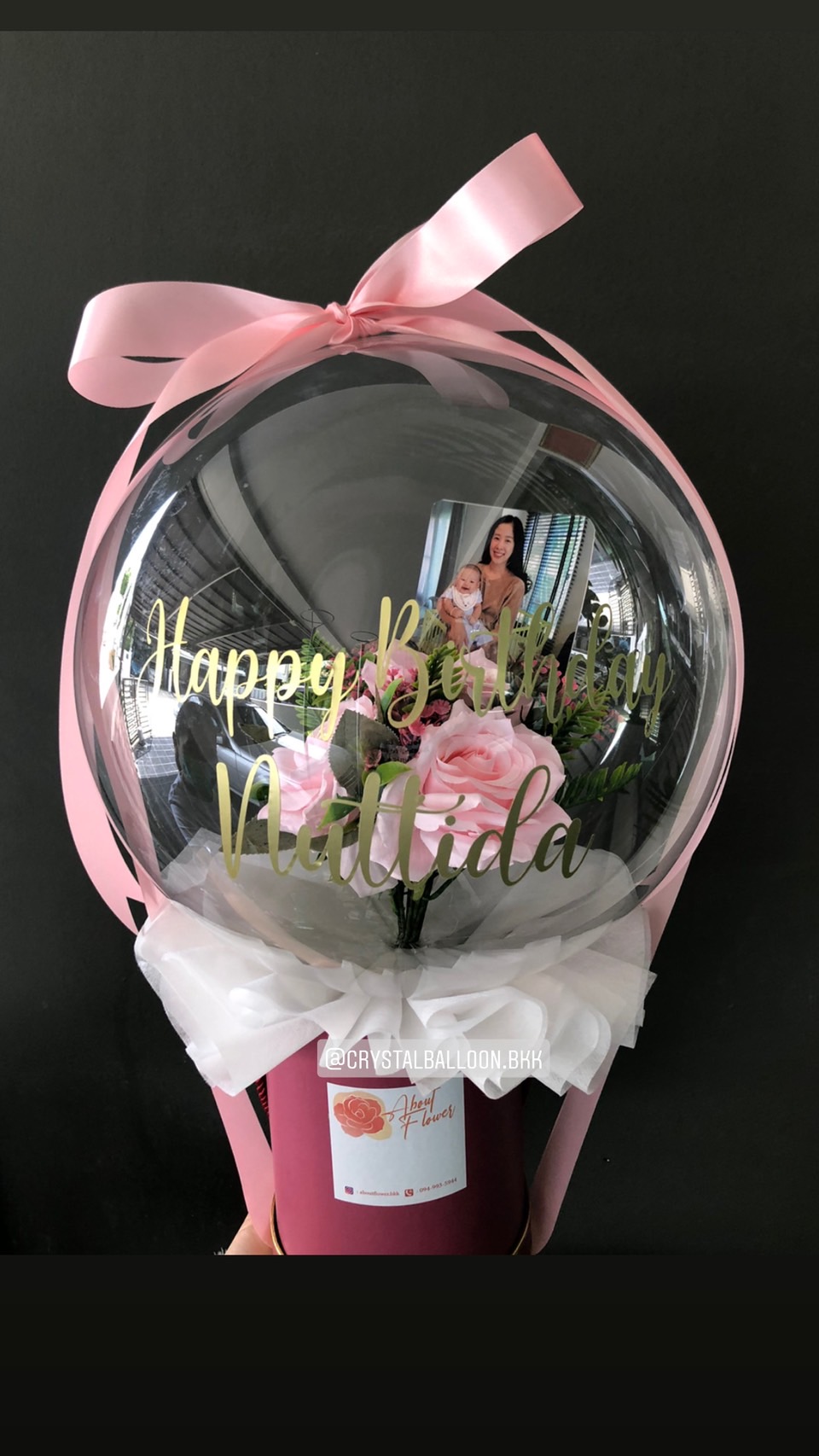 Flower Box With Photo กล่องดอกไม้ประดิษฐ์ 3 ดอก หรือ ดอกกุหลาบ Premium 1 ดอก สามารถใส่รูปได้ มอบแด่คนพิเศษ สามารถเปลี่ยนชนิดดอกไม้/เปลี่ยนสีได้
