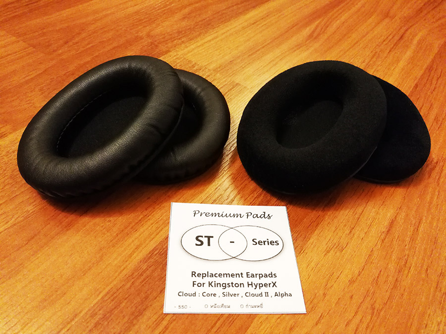 Earpad สำหรับ Kingston HyperX มีให้เลือกทั้งแบบกำมะหยี่ และหนังเทียม Premium Pads ST-Series สำหรับหูฟัง Kingston Cloud, Core, Silver , Alpha , Cloud II