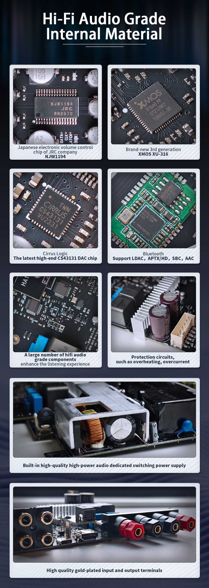 SMSL RAW-HA1 แอมพลิฟายเออร์กำลังสูง ชิป Infineon รองรับ MQA, MQA-CD, LDAC ประกันศูนย์ไทย
