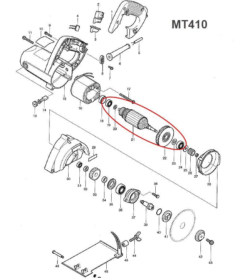 ทุ่น เครื่องตัดคอนกรีต Maktec MT410 P/N.513508-0 (แท้) ##