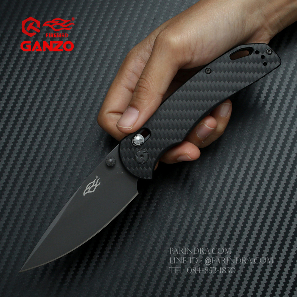 มีดพับ GANZO FIREBIRD รุ่น F7533-CF หมุดสีดำ ของแท้ 100%