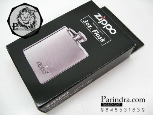 กระป๋องเหล้าแสตนเลสขนาด 3 ออนซ์ Zippo แท้ - Zippo 122228 Flask 3 Ounce Stainless Steel Embossed