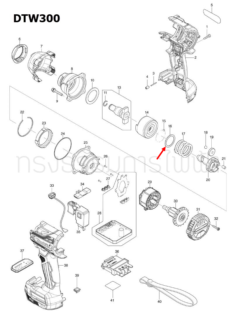 FLAT WASHERP สว่านไร้สาย Makita มากีต้า BTD060 [#17], DTD154 [#22], DTW300 [#16] Pn.267175-0 (แท้) ##