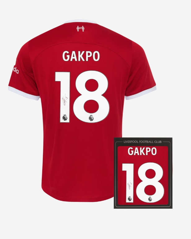 เสื้อลิเวอร์พูล 2023 2024 ลายเซ็นต์ Gakpo 18 พร้อมกล่อง มีใบรับรองของแท้
