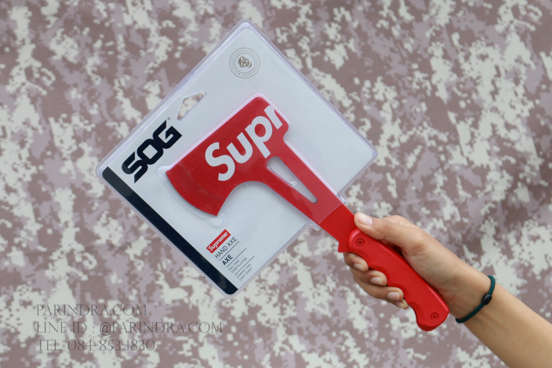 ขวานเดินป่า SOG Supreme Hand Axe สีแดง ทนทาน พวกพาสะดวก OEM