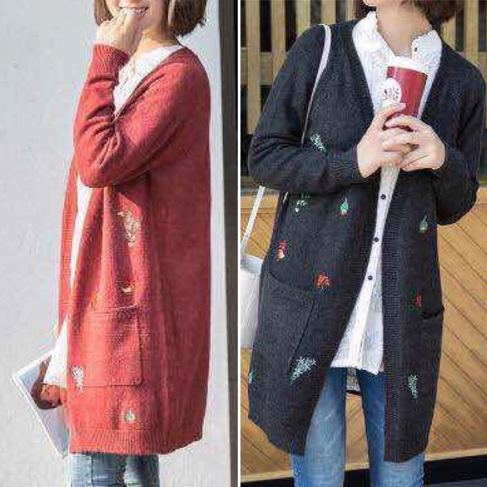 เสื้อคลุมไหมพรมปักลาย