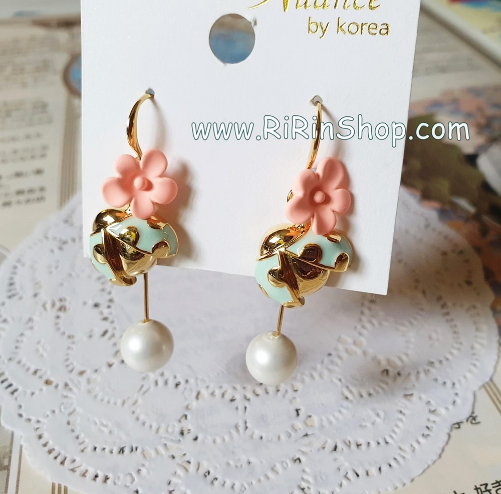 Nuance Korea ต่างหูเต่าทองแต่งมุกน่ารัก