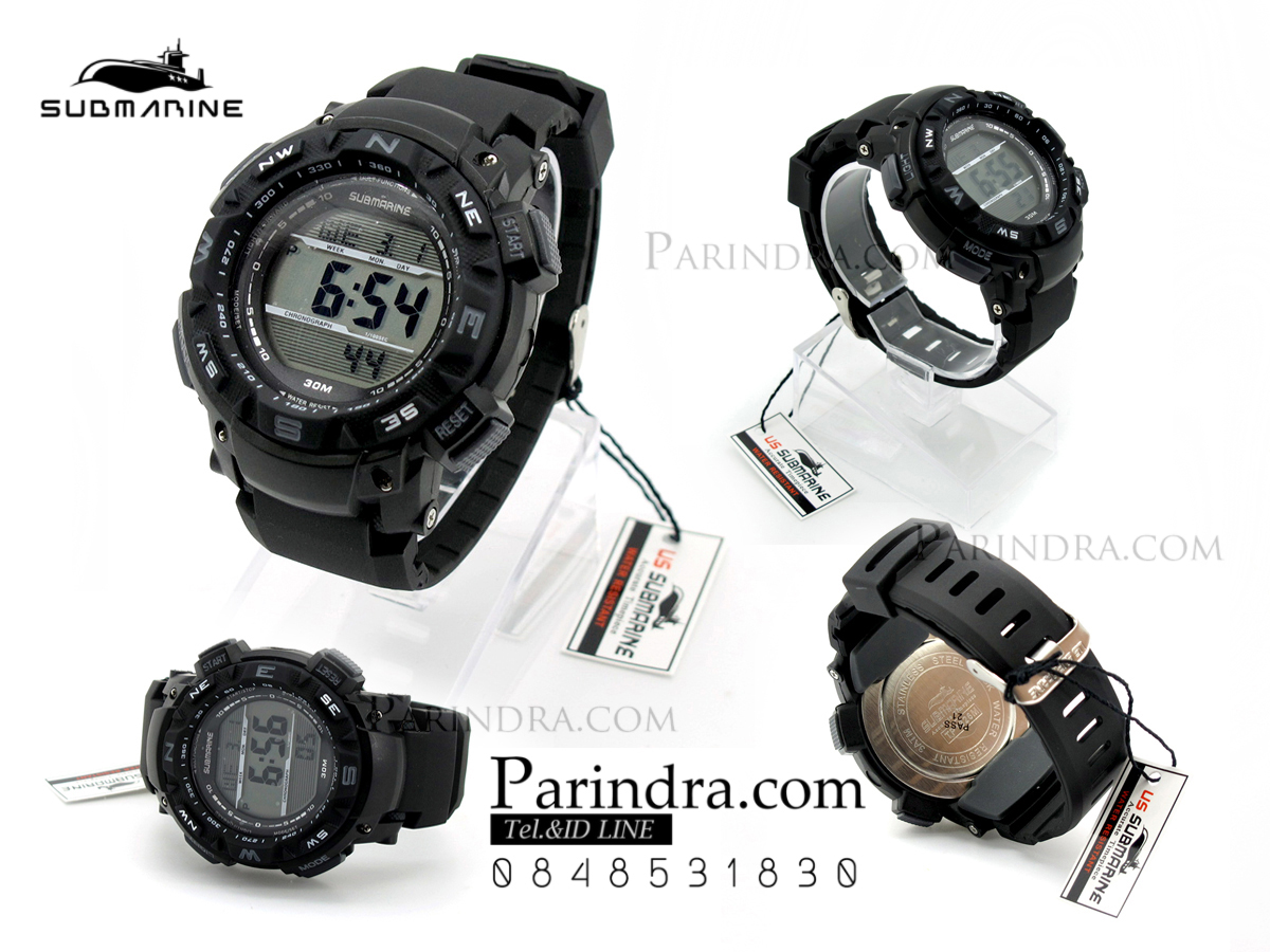 นาฬิกา US submarine รุ่น TP1326M สีดำ พื้นหลังเทา