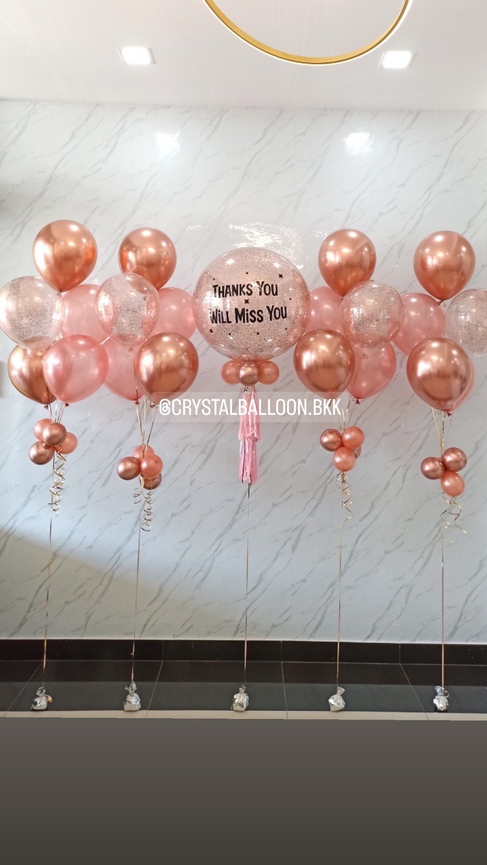 ลูกโป่ง อำลา Bubble ขนาด 24" พร้อม ช่อลูกโป่ง ช่อ 5 ลูก 4 ช่อ พร้อมตกเเต่ง สามารถเปลี่ยนสีลูกโป่ง/เปลี่ยนข้อความ/เปลี่ยนขนาดได้