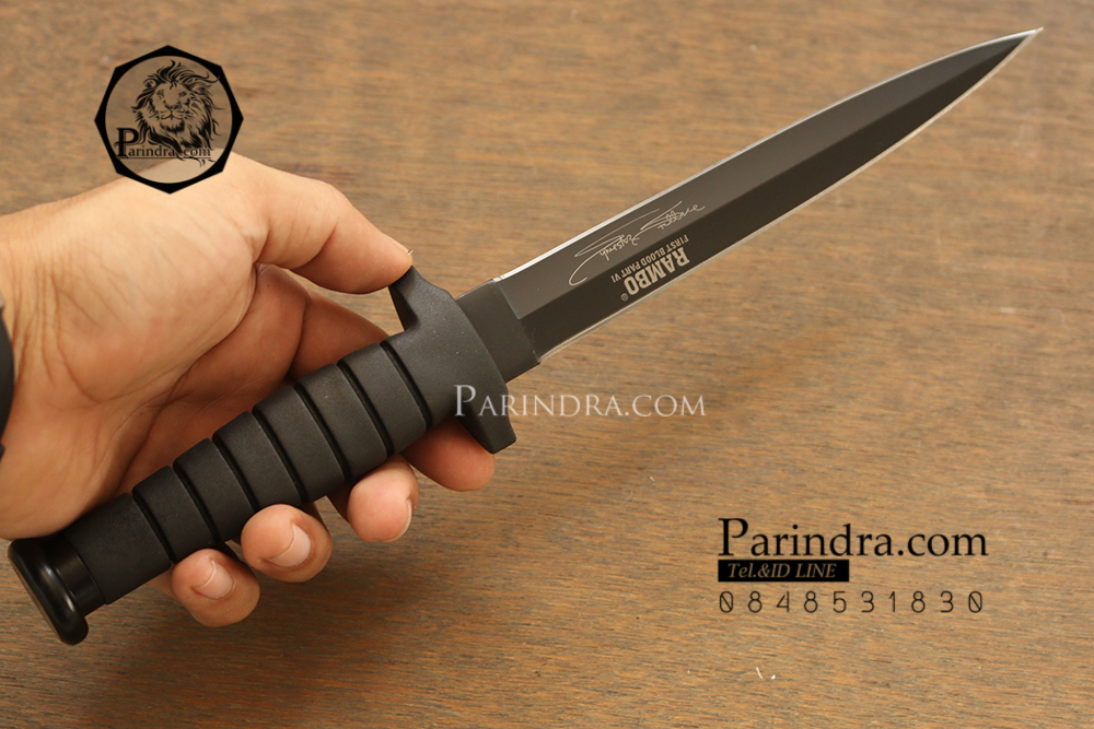 มีดเดินป่าใบตาย RAMBO VI สุดโหด สีดำ