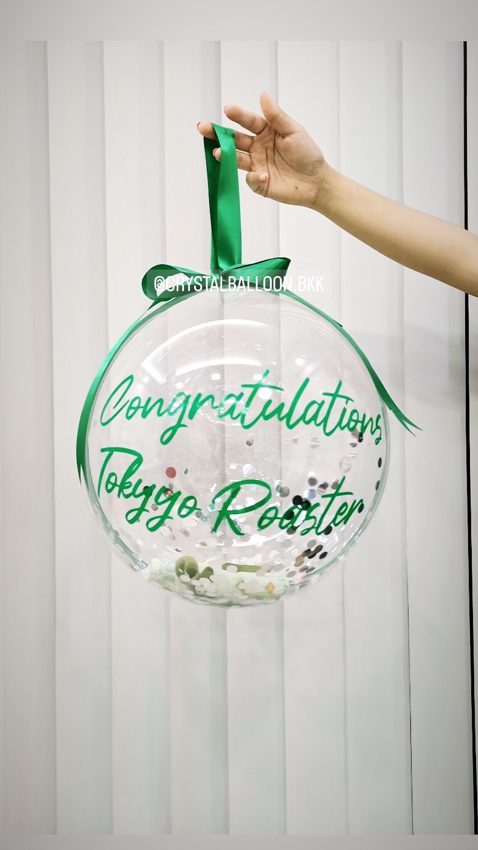 ลูกโป่ง แสดงความยินดี Bubble ขนาด 18" พร้อมตกแต่ง สามารถใส่เงินได้ 30 ใบ สามารถเปลี่ยนข้อความ/เปลี่ยนสีได้