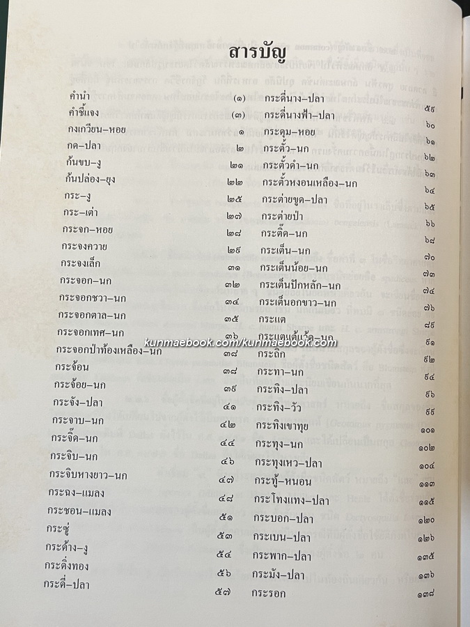 อนุกรมวิธานสัตว อักษร ก ฉบับราชบัณฑิตยสถาน