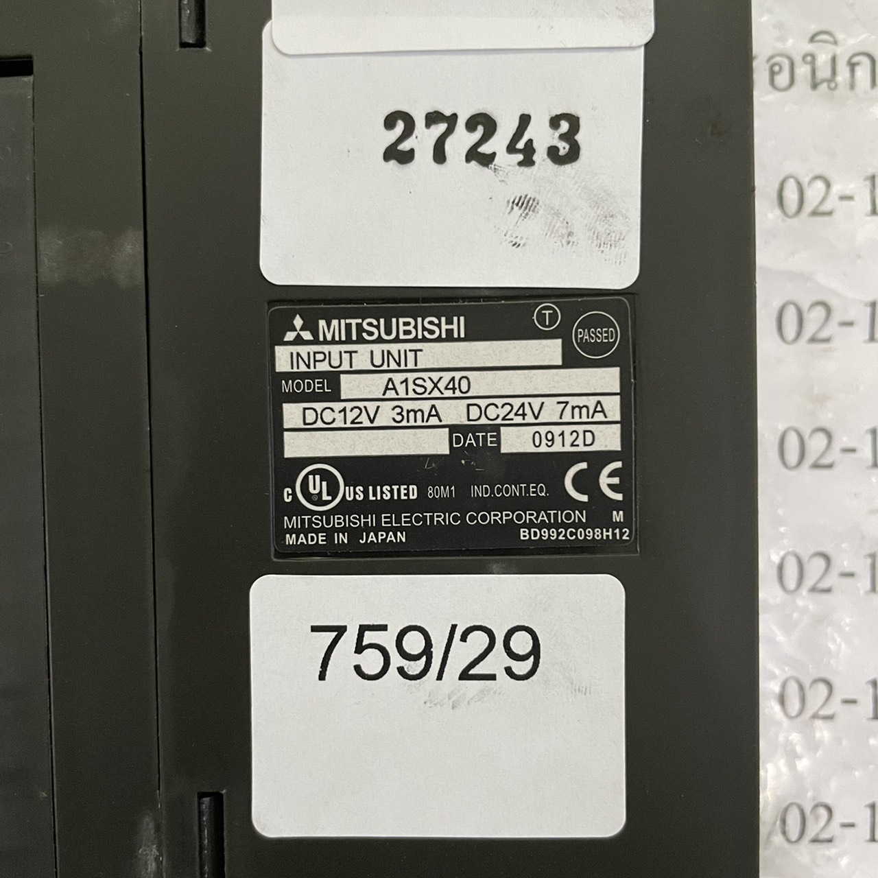 A1SX40 PLC " MITSUBISHI "