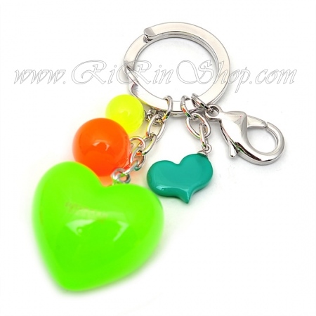 Aznavour พวงกุญแจหัวใจเซลลูโลส (Neon yellow)