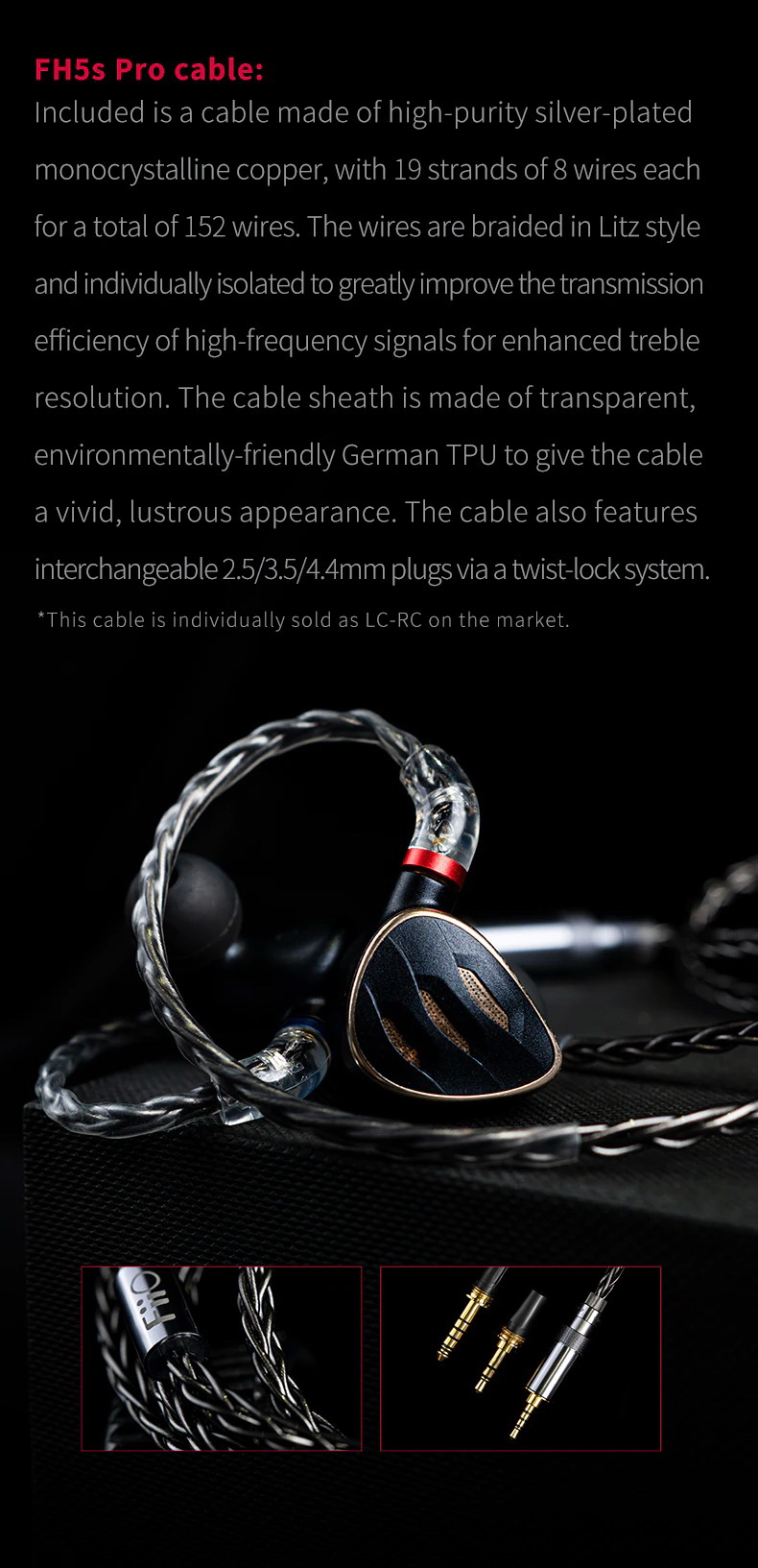 ขาย FiiO FH5S PRO หูฟัง 4 ไดรเวอร์ 2DD+2BA ประกันศูนย์ไทย