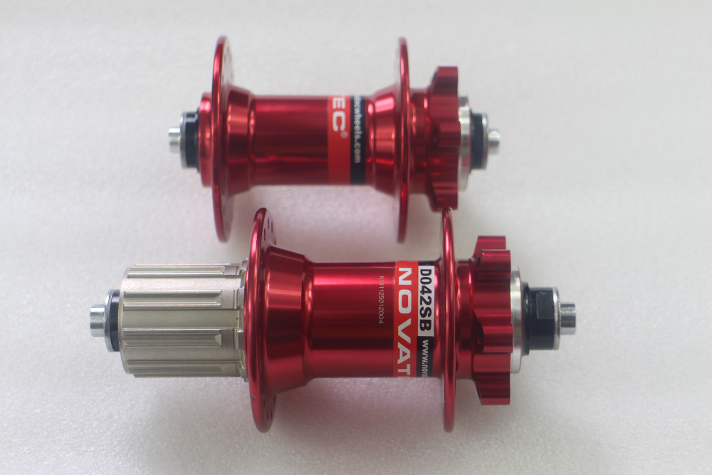 ดุมเสือภูเขา ดุมดิส Novatec 6 รู ซีลแบริ่ง D042SB+D841SBT หน้า/หลัง 32H โม่อลู สีดำ และสีแดง ปี 2019