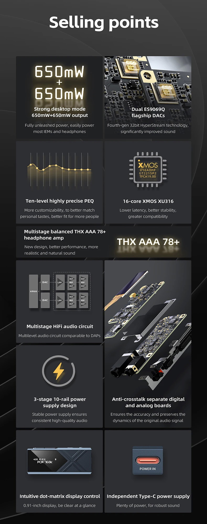 FiiO KA17 DAC/AMP พกพาชิป DAC คู่ ES9069Q จอ Dot Matrix รองรับ MQA Hi-Res ประกันศูนย์ไทย